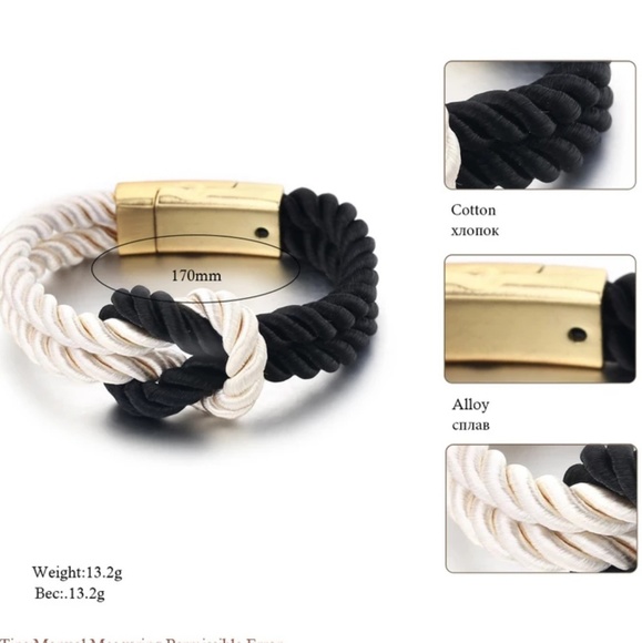 Braided Rope Bracelet With Magnetic Clasp - Picture 2 of 4